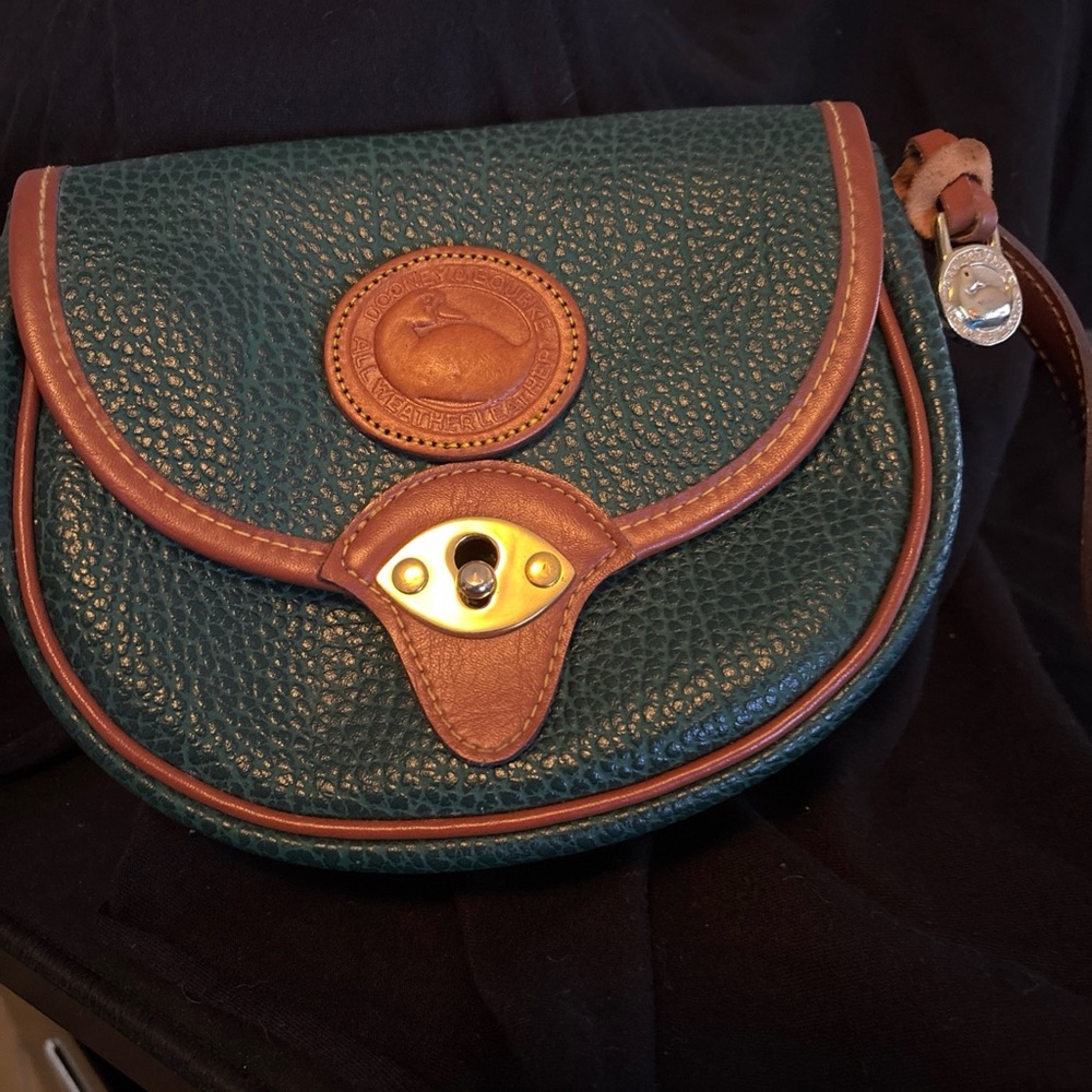 Green and Brown Dooney and Bourke Leather Crossbody Bag